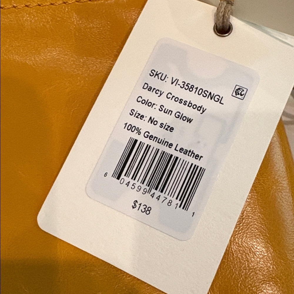 NWT HOBO Darcy Crossbody in Polished Leather - Sun Glow - Picture 2 of 13